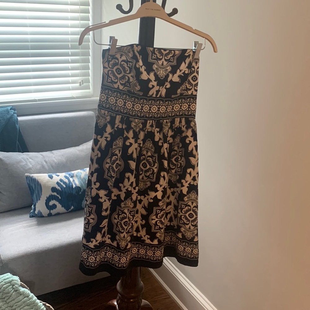 Strapless silk dress